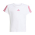 Camiseta adidas Jg 3 Bandas Menina Branco/Rosa