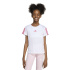 Camiseta adidas Jg 3 Bandas Menina Branco/Rosa