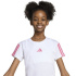 Camiseta adidas Jg 3 Bandas Menina Branco/Rosa