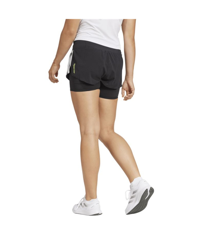 Calça de Running adidas Adizero 2I1 Mulher Preto