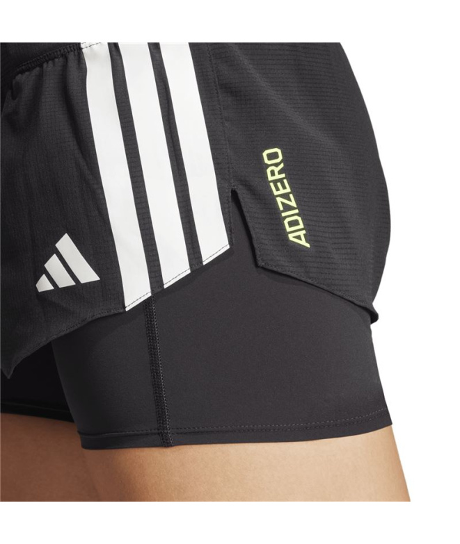 Calça de Running adidas Adizero 2I1 Mulher Preto