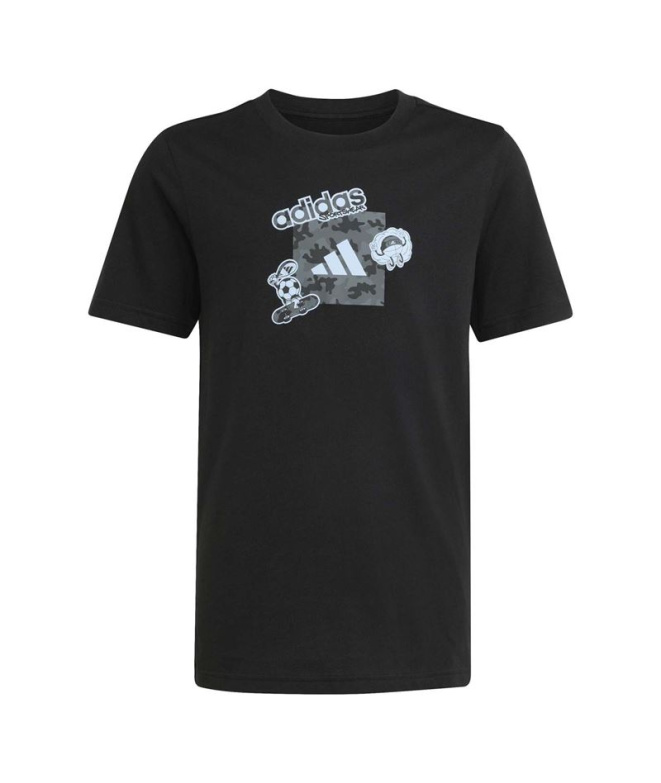 Camiseta adidas Camo Train Infantil Negro