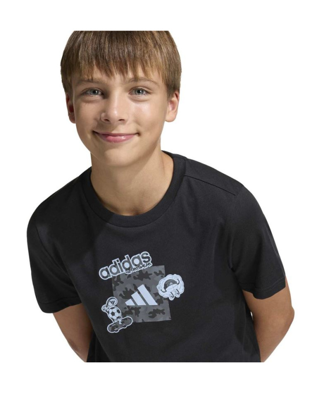 T-shirt adidas Camo Train Enfant Noir