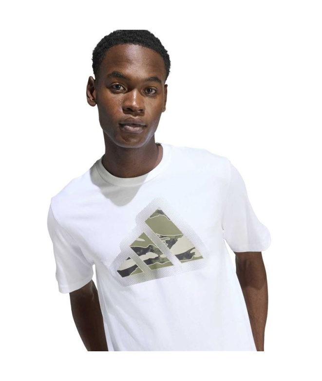 T-shirt adidas Camo Mod L Homme Blanc