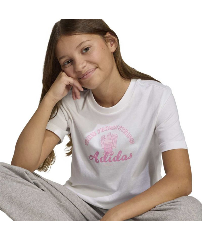 Camiseta adidas Food 2 Infantil Branco