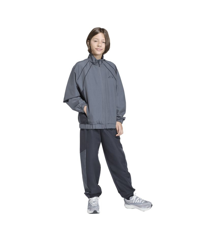 Chandal adidas Cb Wv Ts Enfant Gris/Noir/Blanc