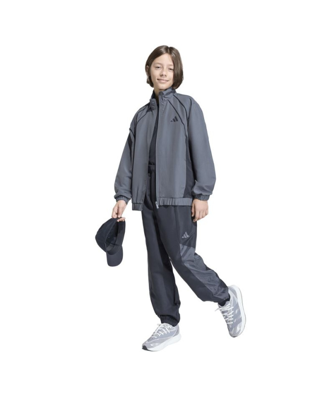 Chandal adidas Cb Wv Ts Enfant Gris/Noir/Blanc