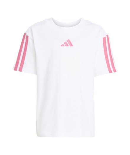 Conjunto adidas Lk 3 Bandas T-Set 160 Infantil Branco/Fusros