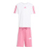Conjunto adidas Lk 3 Bandas T-Set 160 Infantil Branco/Fusros