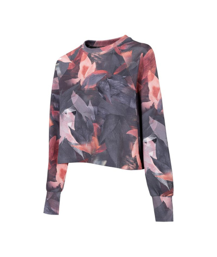 Camiseta de montanha 4F Crop Top preto Mulher