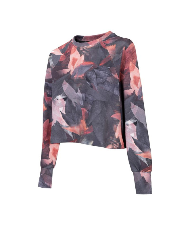 Camiseta de montanha 4F Crop Top preto Mulher