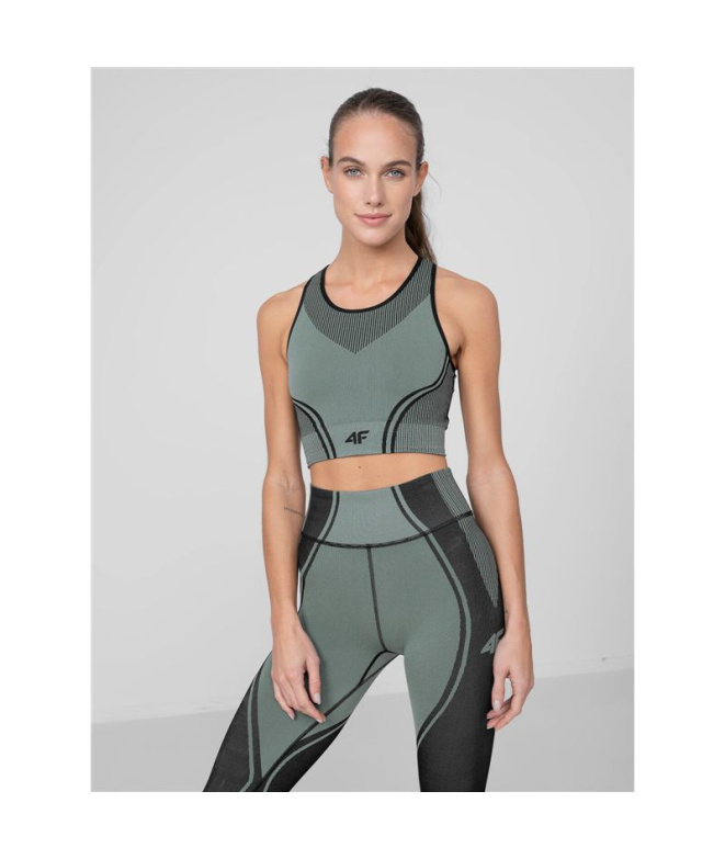 Sujetador deportivo de yoga 4F negro Mujer