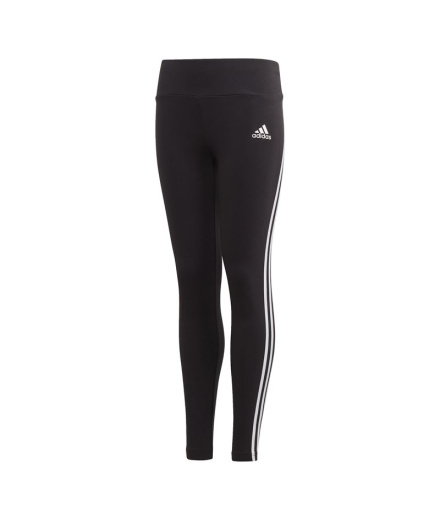 Collants longues adidas Cotton 3 Bandes Fille Noir/Blanc