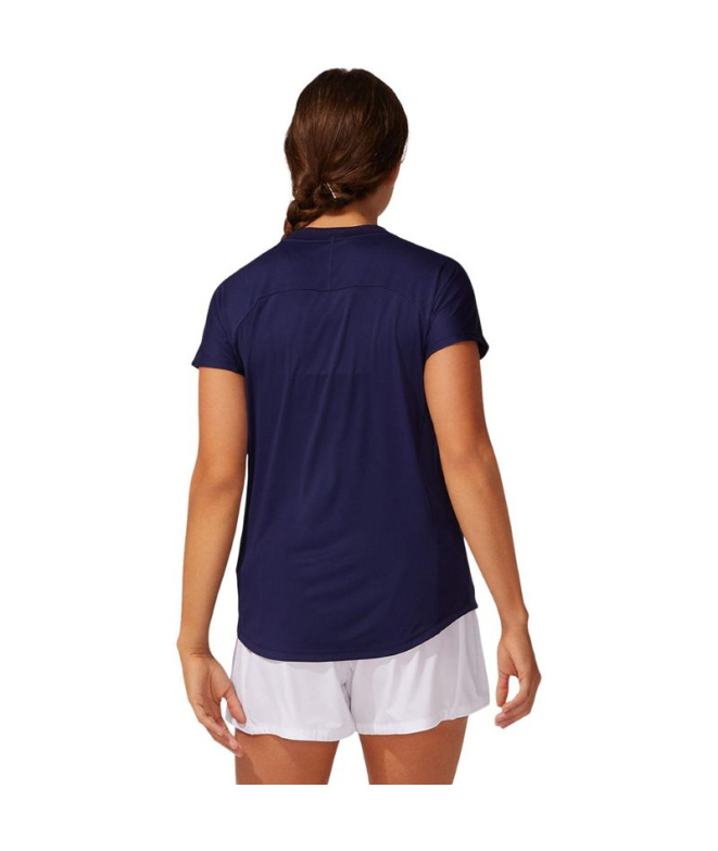 Camiseta ASICS Court Piping Mujer Blue