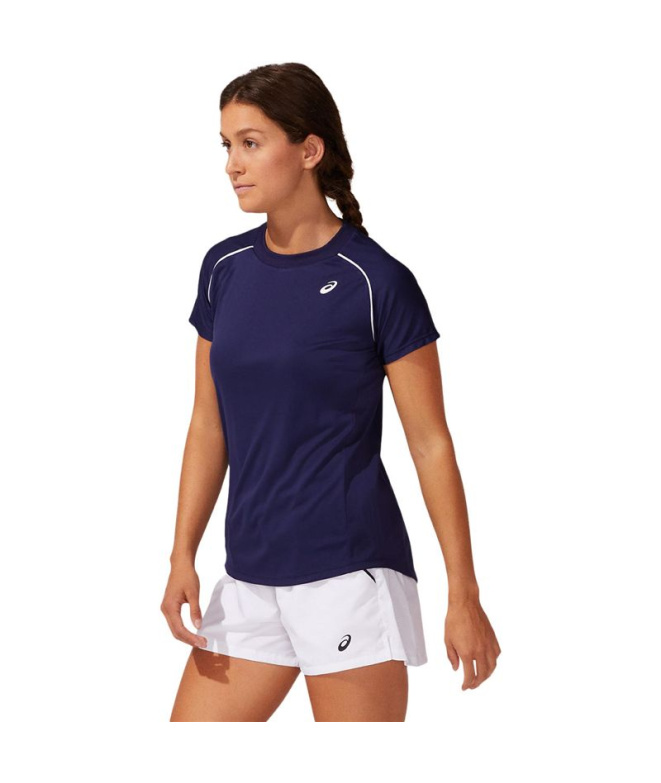 T-shirt ASICS Court Piping Femme Blue