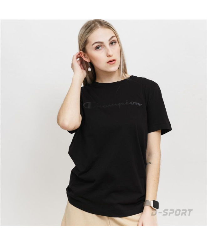 T-shirt Champion Col rond Noir Femme