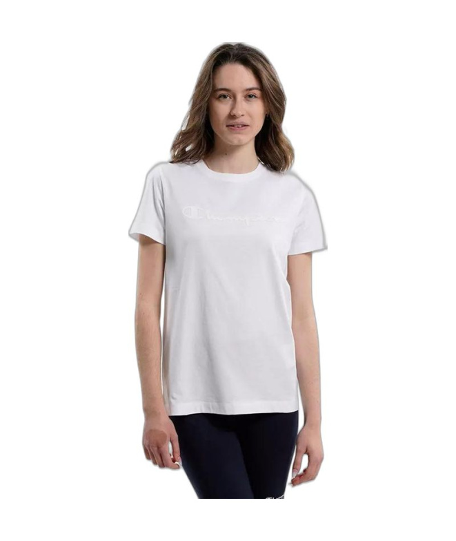 Camiseta Champion Crewneck Blanco Mujer