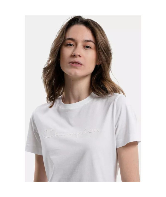 Camiseta Champion Crewneck Blanco Mujer