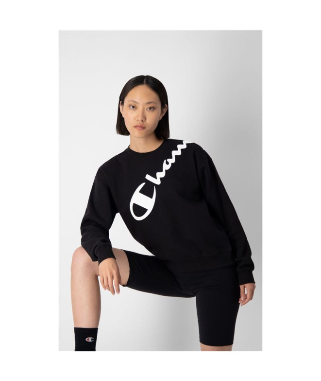 Moletom Champion Logotipo Diagonal Preto Mulher