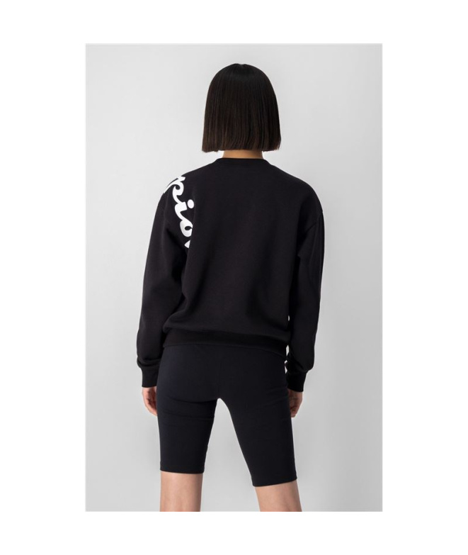 Sweat Champion Logo Diagonal Noir Femme