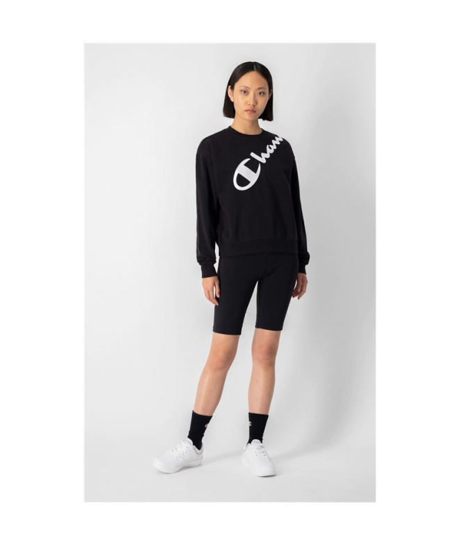Moletom Champion Logotipo Diagonal Preto Mulher