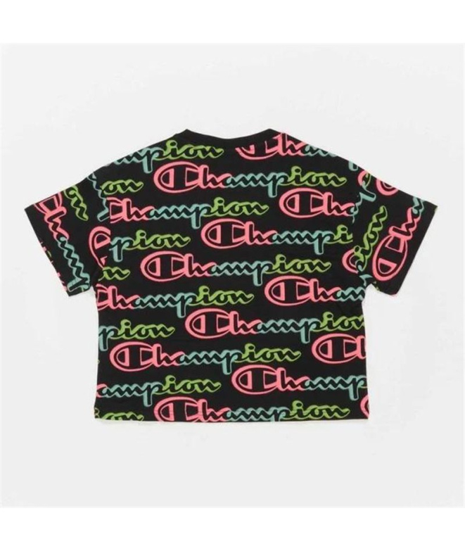 T-shirt Champion Crewneck Croptop Noir Femme