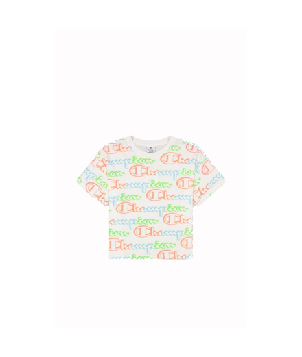 T-shirt Champion Crewneck Croptop Blanc Femme