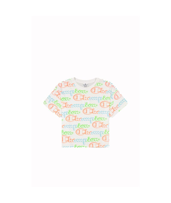 Camiseta Champion Croptop Branco Mulher