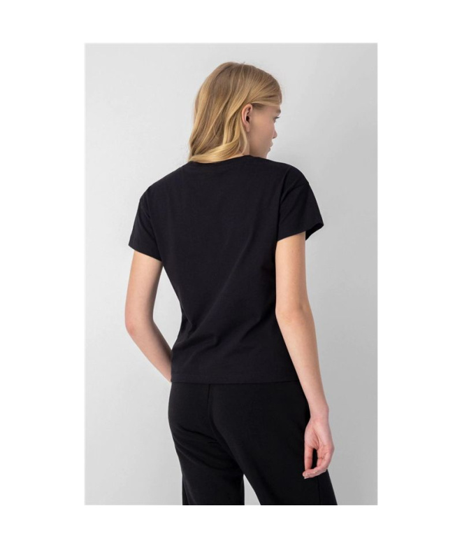 T-shirt Champion Crewneck Croptop Noir Femme