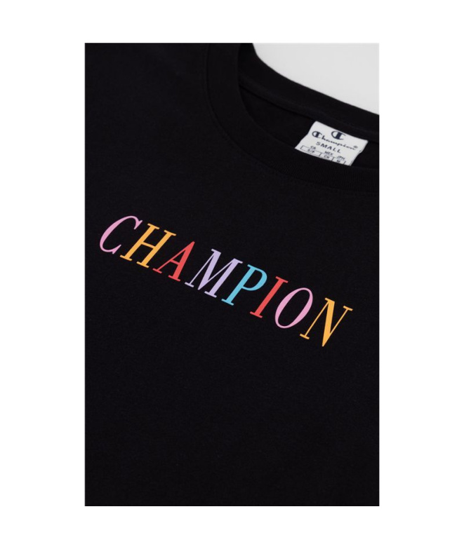T-shirt Champion Crewneck Croptop Noir Femme