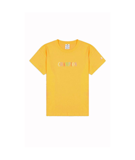 T-shirt Champion Crewneck Croptop Jaune Femme