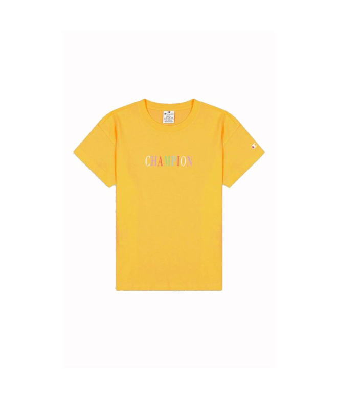 T-shirt Champion Crewneck Croptop Jaune Femme