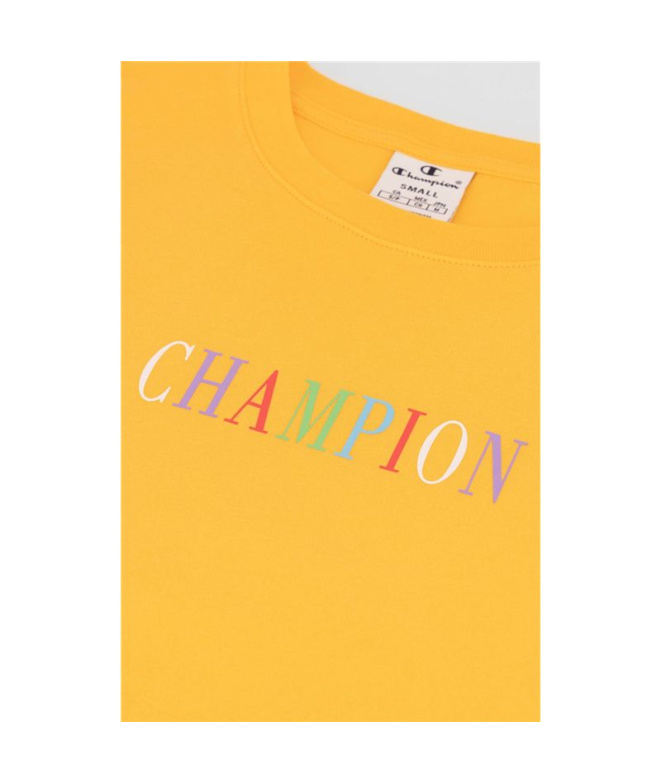 T-shirt Champion Crewneck Croptop Jaune Femme
