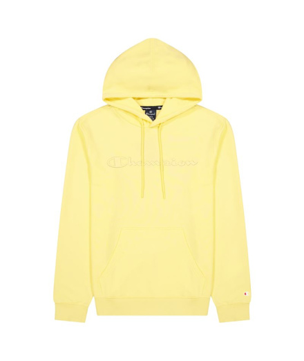 Sweat Champion Script Logo Hoodie M Jaune Clair