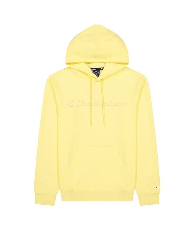Sweat Champion Script Logo Hoodie M Jaune Clair