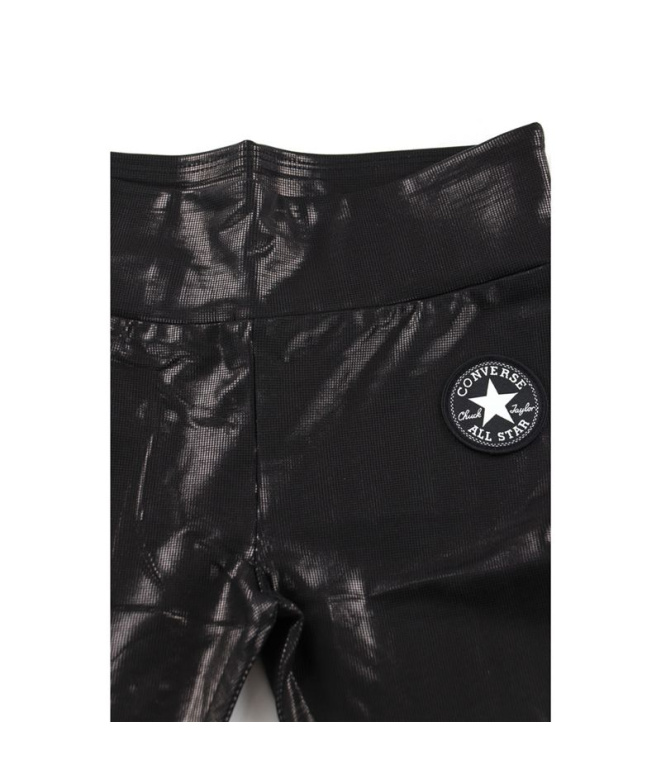 Collants Converse High Rise Shine Noir Fille