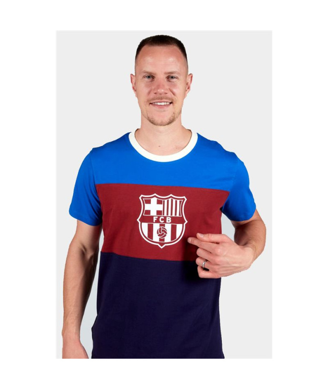 Camiseta Futebol F.C.Barcelona Tricolor Escudo...