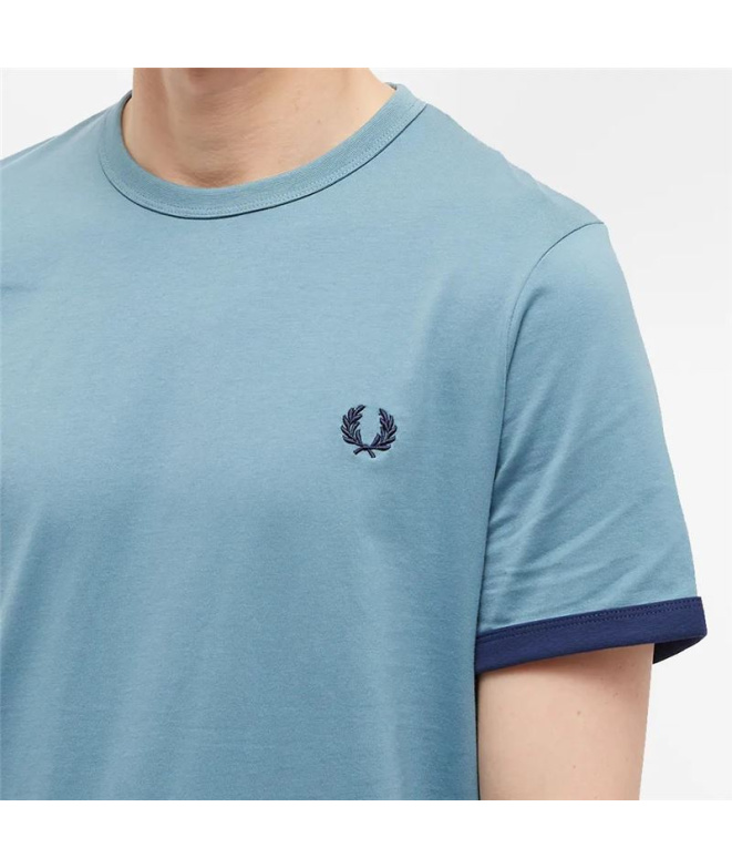 Camiseta Fred Perry Ringer azul Homem