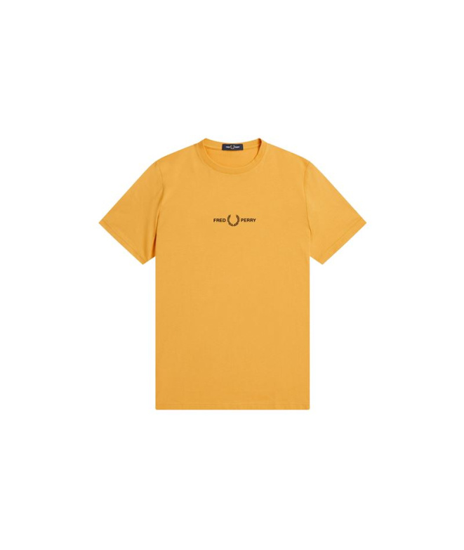 Camiseta Fred Perry Bordado amarelo Homem