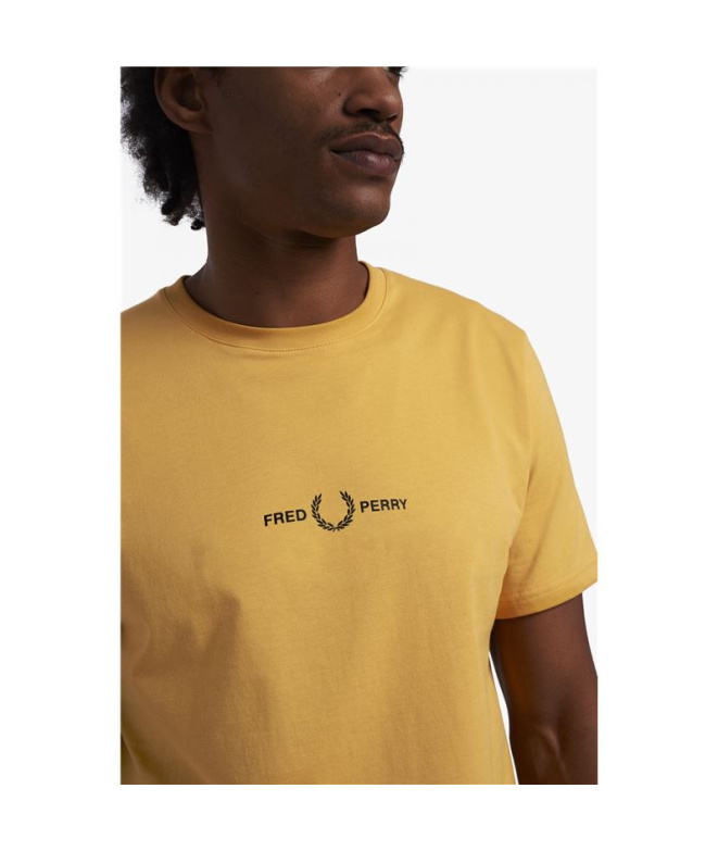 Camiseta Fred Perry Embroidered amarillo Hombre