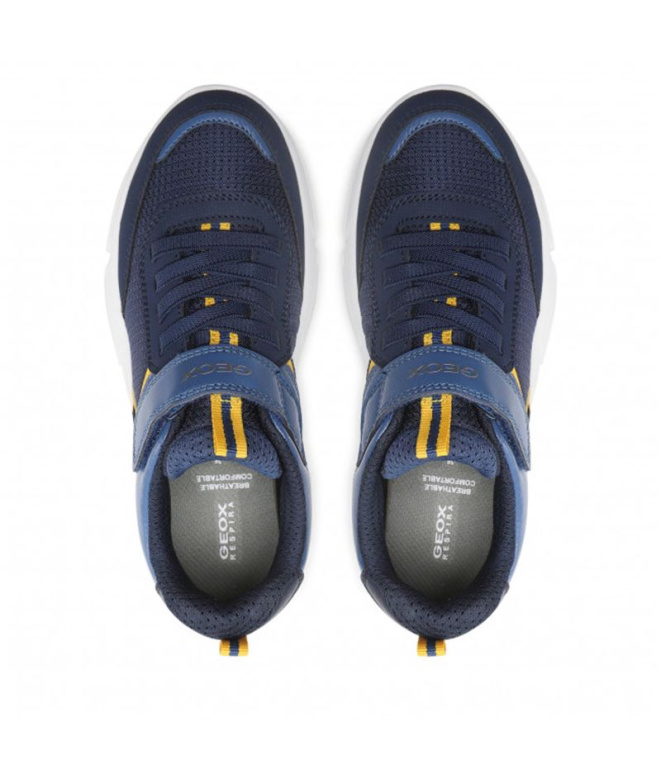 Chaussures Geox J Aril Bungee bleu Enfant