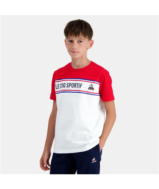 T-shirt Le Coq Sportif N°2 Tricolore Blanc Enfant