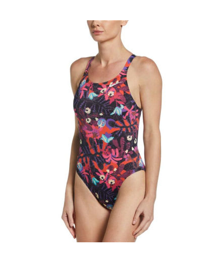 Bañador de natación Nike Fastback floral mujer