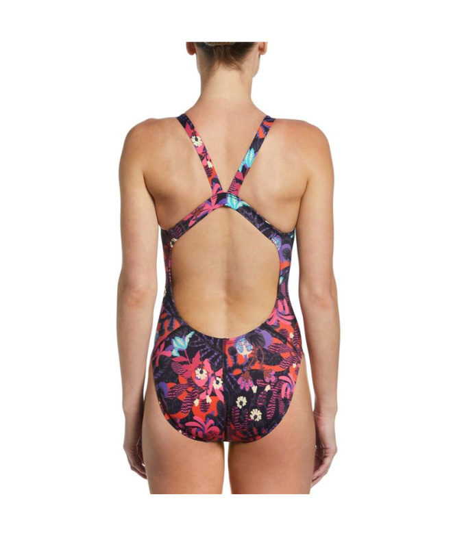 Bañador de natación Nike Fastback floral mujer