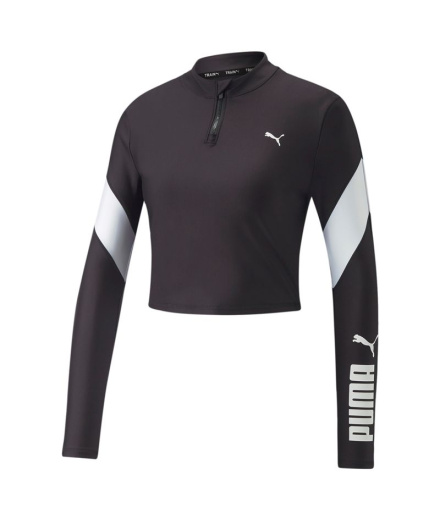 Camiseta Corta Puma Fit Eversculpt 1/4 Mulher Bk