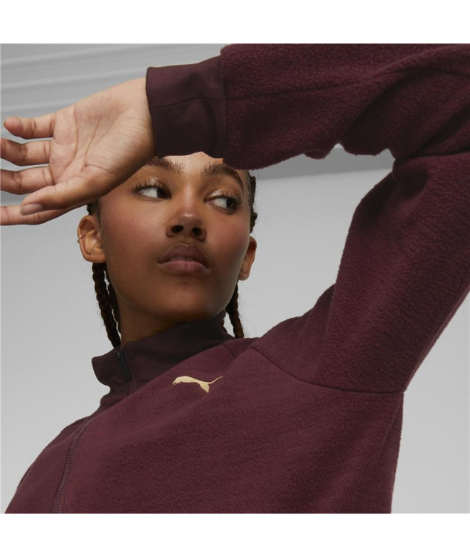 Veste de fitness Puma Fit Sherpa vin rouge Femme