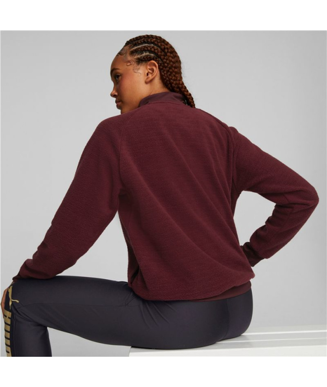Veste de fitness Puma Fit Sherpa vin rouge Femme