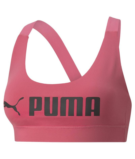 Sujetador esportivo Puma Mid Impact Fit Mulher Pink