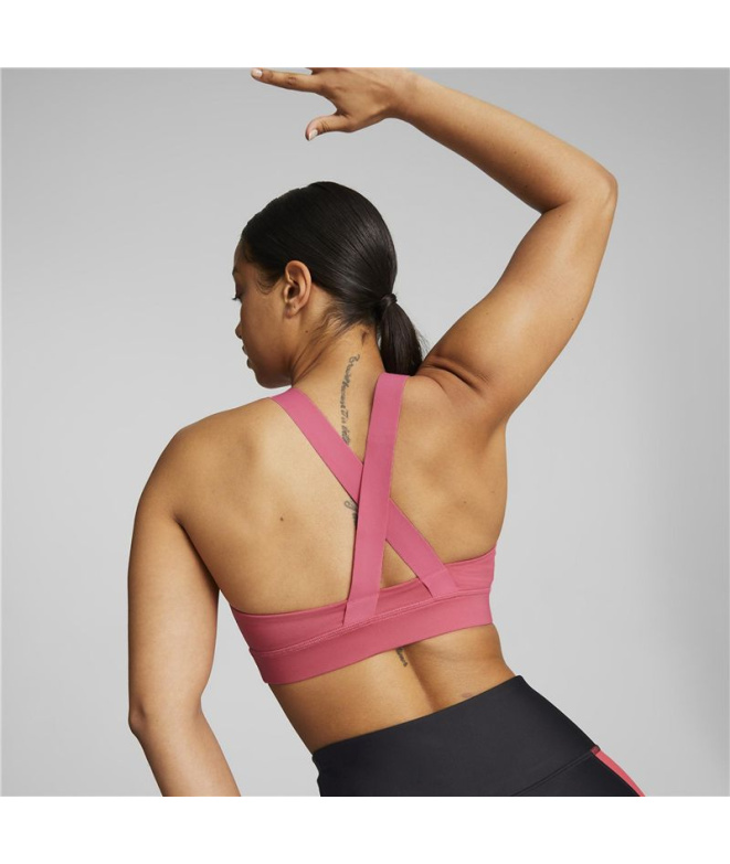 Sujetador sportif Puma Mid Impact Fit Femme Pink