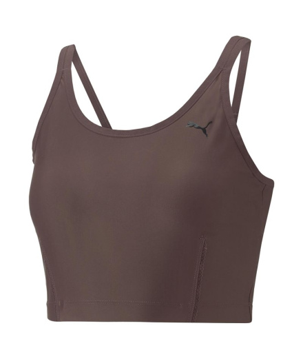 Top de yoga Puma Studio Ultrabare Strappy marrom Mulher